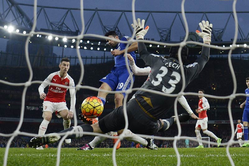 It took only five minutes after that for Arsenal's defense to be breached when Costa evaded defender Gabriel, who had been brought on to replace forward Olivier Giroud after Mertesacker's dismissal - a negative move by manager Arsene Wenger which sparked booing. (Reuters)