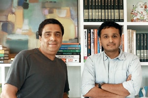 Ronnie Screwvala (Left) and SaiKumar of Udigital Ventures Pvt Ltd. (Express Photo by Amit Chakravarty)