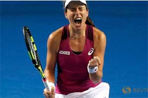 Johanna Konta demolished 66th-ranked Czech Denisa Allertova 6-2 6-2, making her the first British woman to reach the last 16 in Australia since Jo Durie in 1987. (Reuters) 