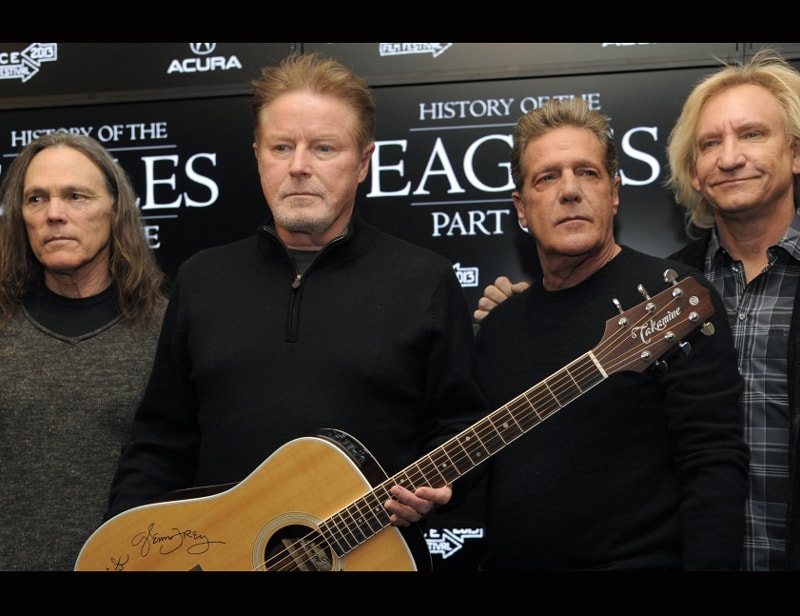 The band was inducted into the Rock & Roll Hall of Fame in 1998 and was supposed to have been honored at the Kennedy Center last month, but the appearance was postponed because of Frey's health. Its six Grammys include Record of the Year for "Hotel California'' and best country performance by a vocal duo or group for "How Long,'' from the 2007 album "Long Road Out of Eden,'' another No. 1 seller. (AP photo)