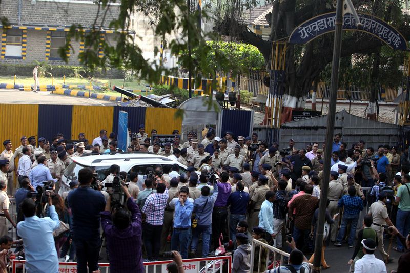 Also, a photo of Sanjay Dutt's late actor-politician father Sunil Dutt was put up at the gate of his building 'Imperial Heights' along with a message that read - "Dutt Sahab Amar Rahe". Fans too were seen eagerly awaiting Dutt's return. Soon after Sanjay Dutt's release, several Bollywood celebs and co-stars including Juhi Chawla, Gracy Singh, Mahesh Bhatt and Subhash Ghai wished him peace and welcomed his return to the industry with a hope that he will reach great career heights in his second innings in B-town. (Express Photo)