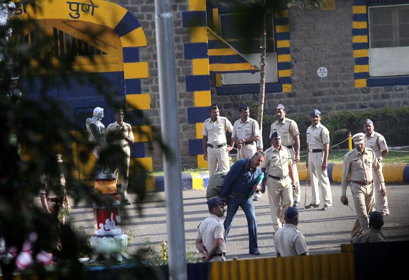 As far his future film projects are concerned, Bollywood filmmaker Rajkumar Hirani would collaborate with Sanjay Dutt for the third instalment of "Munnabhai", besides the biopic that he is making on the actor. Besides, "Oh My God" director Umesh Shukla is working on a socially relevant film in which he wants to cast the "Vaastav" star. Director Indra Kumar too has plans to work with Dutt in the third part of "Dhamaal". Producer Vidhu Vinod Chopra had earlier revealed that he had several scripts for Dutt and would work with him soon. In Sanjay Dutt's absence, his wife Manyata had apparently signed Prabhu Deva to direct a film for his production house. Also the release date of the film "Hasmukh Pigal Gaya", that Dutt is producing will be finalised soon as he is out of prison now. (Express photo by Vasant Prabhu)