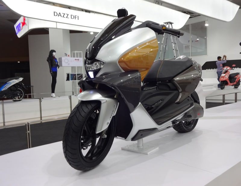 TVS bikes and scooters, new TVS bikes and scooters, latest TVS bikes and scooters, auto expo 2016, TVS bikes and scooters at auto expo 2016, TVS akula 310, TVS X21 concept, TVS Entorq 210 concept, TVS apache RTR 200, TVS bikes, TVS scooters, TVS latest bikes and scooters, latest automobiles, latest bikes at auto expo 2016
