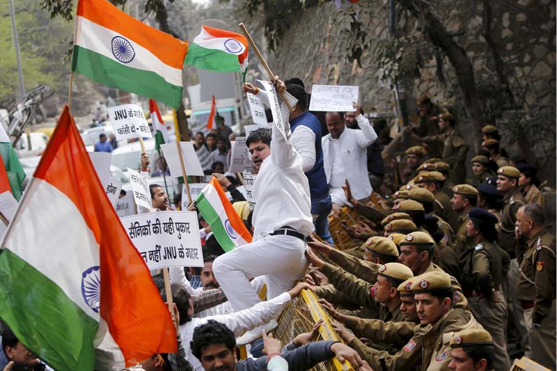 jnu protest, jnu issue, jnu news, jnu news today, jnu students protest, rahul gandhi, rahul gandhi news, rahul gandhi education, jnu students, jnu incident, jnu campus, jnu delhi, jnu case, Kanhaiya Kumar, Kanhaiya Kumar jnu, sedition, sedition in JNU, JNU BJP, bharatiya janata party, BJP news, Rashtriya Swayamsevak sangh, RSS news, india news
