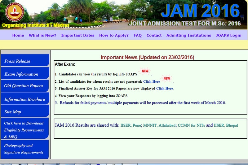 iit jam result 2016, iit jam, jam 2016, iit jam 2016, iit jam 2016 result, joaps.iitm.ac.in, jam result 2016, iit jam exam 2016, jam.iitm.ac.in, jam result exam 2016, check jam result 2016, jam 2016 result date, iit jam result 2016 organising institute, iit madras, iit madras jam test, indian institute of technology madras, iit madras jam test result, results 2016, exam results 2016, education