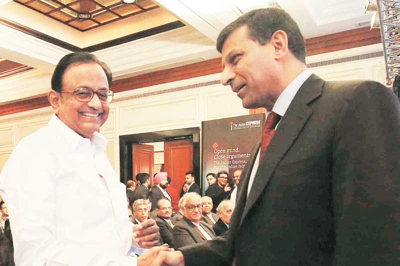 Former Union Finance Minister P Chidambaram with Raghuram Rajan
