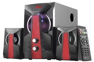 MONSTER SOUND 2.1 ZEN Speakers also offer fine aesthetics, add some extra bling to your interiors with the heavy duty red grill design and chrome trim rings with knobs, that matches the retro look of the product. 