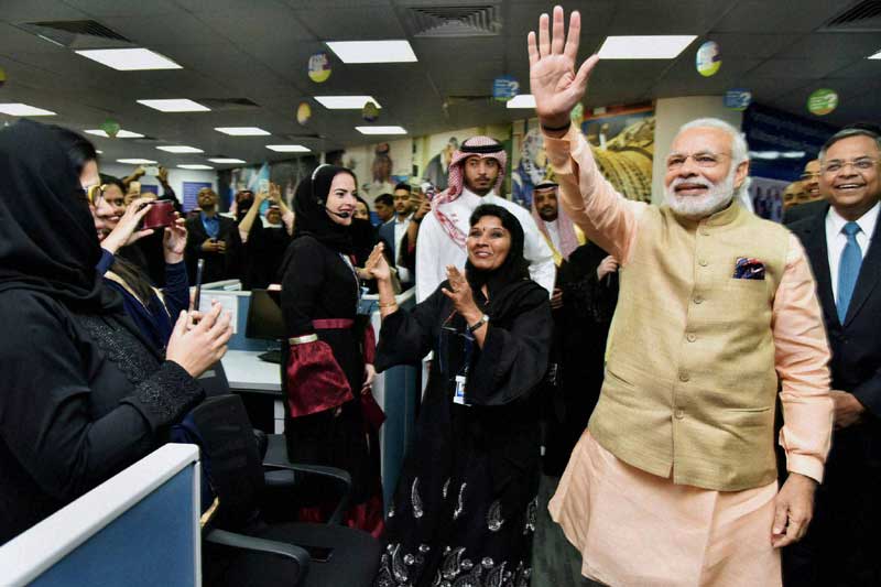 Narendra Modi, Narendra Modi saudi arabia visit, Narendra Modi in saudi arabia, tcs, Narendra Modi tCS, saudia arabia TCS, Narendra Modi speech in TCS, Narendra Modi saudi arabia speech