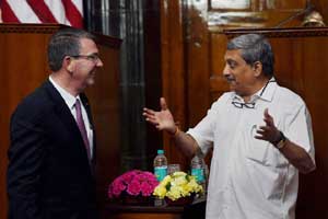 Ashton carter, manohar parrikar Ashton carter, manohar parrikar