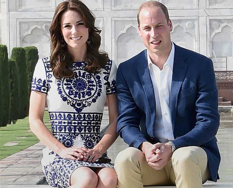 The Duke and Duchess of Cambridge invoked nostalgia Saturday as they sat and smiled for photos on the same marble bench in front of the Taj Mahal where Prince William's late mother, Princess Diana, had posed alone for a memorable 1992 photo. Winding down their weeklong royal tour of India and Bhutan, William and his wife, the former Kate Middleton, were briefed by a guide as they entered the compound that houses the iconic monument to love. (PTI)
