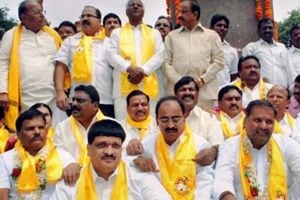 In fact, the defection of legislators from the lone opposition party to the ruling party started with two MLAs from Kurnool district on February 22 (PTI)
