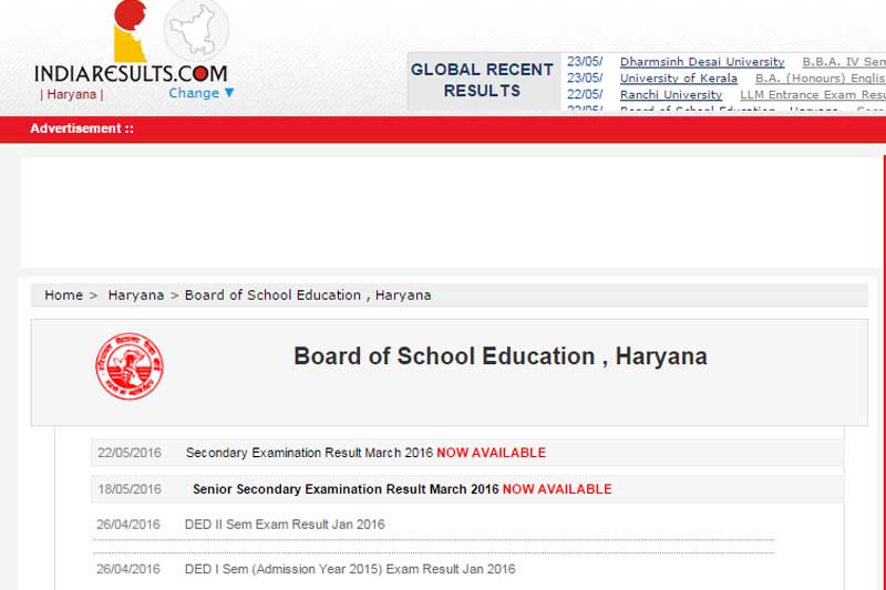 HBSE result 2016 10th class: Board of School Education Haryana, also known as the Haryana State Board, has declared, on Sunday, May 22, 2016 the HBSE result 2016 10th class and students can check the same at bseh.org.in/home/ or go directly to its partner website haryana.indiaresults.com/hbse/. The results have thrown up many surprises and shocks as is evident from these stats: More than 51 per cent of students have failed in the Haryana Board of School Education (HBSE) examination, that was conducted in March 2016!