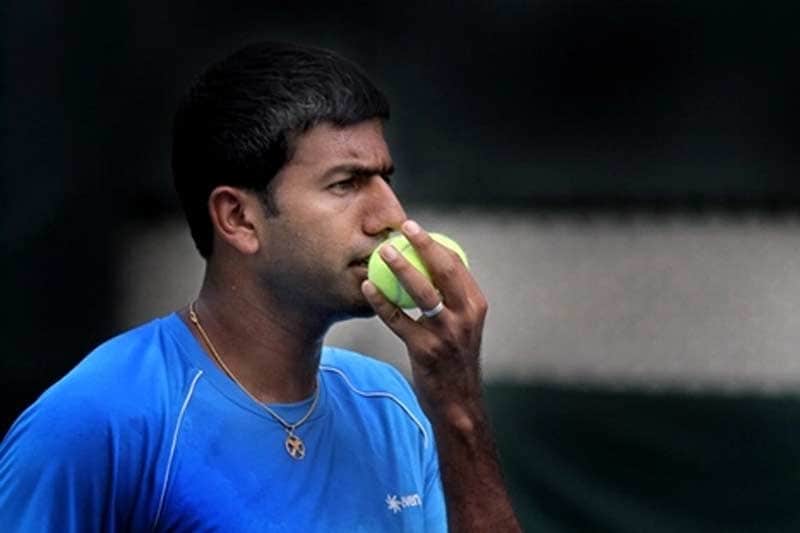 Indian Tennis player Rohan Bopanna at a training session, a day before start the Davis Cup in New Delhi on Sept 17th 2015. Express photo by Ravi Kanojia.