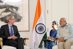 Tim Cook, PM Narendra Modi Tim Cook, PM Narendra Modi