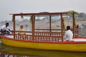 Narendra Modi, PM Modi in UP, Modi solar-powered e-boats, Modi in Varanasi
