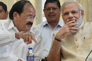 PM Narendra Modi with M Venkaiah Naidu. (PTI photo)