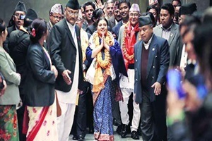 nepal president present, nepal president visit to india, bidhya devi bhandari, pranab mukherjee