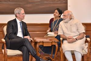 PM Modi with Tim Cook