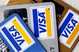 The company said total payments volume increased 47.1 percent to $1.86 trillion on a constant dollar basis in the fourth quarter ended Sept. 30, from a year earlier.