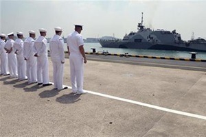 Singapore is Satpura's last port call before returning to home base. (Reuters) Singapore is Satpura's last port call before returning to home base. (Reuters)