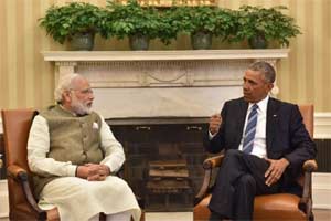 Prime Minister Narendra Modi today discussed the challenges posed by extremism with US President Barack Obama and the two leaders underlined the need to ensure the participation of civil society and minority communities to address the issue, officials said. (Twitter) Prime Minister Narendra Modi today discussed the challenges posed by extremism with US President Barack Obama and the two leaders underlined the need to ensure the participation of civil society and minority communities to address the issue, officials said. (Twitter)