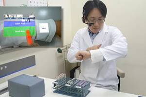 The researchers used a variety of conductive threads that were dipped in physical and chemical sensing compounds and connected to wireless electronic circuitry to create a flexible platform that they sutured into tissue in rats as well as in vitro.