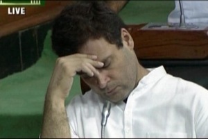 Even as the camera in the Lok Sabha panned across Rahul Gandhi, the MP seemed totally unaware of what was transpiring.