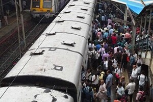 Train movement resumed on the route early this morning after the line was repaired. (Express Photo)