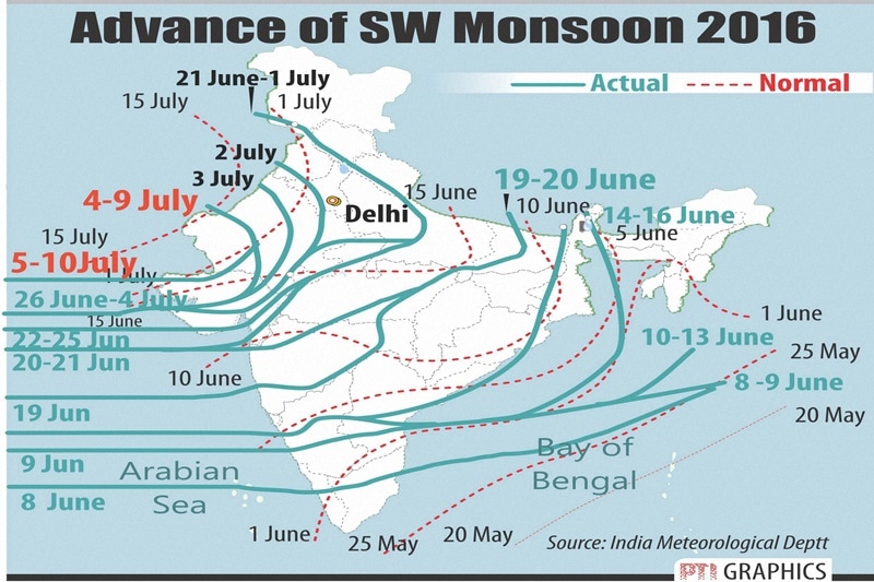 delhi monsoon, monsoon 2016, delhi rain