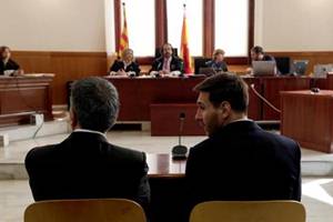 The Barcelona soccer star Lionel Messi has been fined around 2 million euros ($2.21 million) while Messi's father, Jorge Horacio Messi has been fined 1.5 million euros for tax crimes. (Reuters)