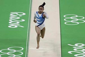 Back in the Games Village, it was difficult to control emotions as she wept inconsolably. Her coach and father figure Bishweshwar Nandi was also crestfallen. (Source: PTI)