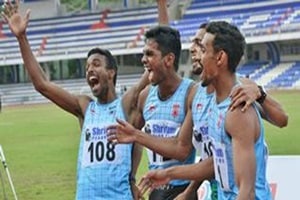 The team comprising Kunhu Muhammed, Muhammed Anas, Ayyasamy Dharun and Rajiv Arokia on Friday failed to make a legitimate effort and was disqualified (PTI) The team comprising Kunhu Muhammed, Muhammed Anas, Ayyasamy Dharun and Rajiv Arokia on Friday failed to make a legitimate effort and was disqualified (PTI)