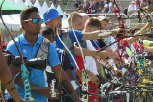 Rio Olympics 2016: Atanu Das on Tuesday won his second round encounter 6-4 in a thrilling finish to enter quarter-finals of the men's archery event at the Rio Olympics. (PTI) Rio Olympics 2016: Atanu Das on Tuesday won his second round encounter 6-4 in a thrilling finish to enter quarter-finals of the men's archery event at the Rio Olympics. (PTI)