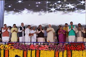 The state irrigation department has earmarked a budget worth around Rs 5 crore for the inauguration of phase-I of link-I of SAUNI, a project to fill up 115 dams of Saurashtra with Narmada water. (Source: Twitter)