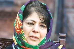 Jammu and Kashmir Chief Minister Mehbooba Mufti on Saturday received the first batch of Haj pilgrims, returning from Saudi Arabia after performing the pilgrimage, at the Srinagar International Airport. (PTI)