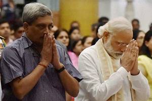 Union defence minister Manohar Parrikar participates in Tiranga Yatra at Rewari in Haryana on Tuesday. (Source: Twitter)