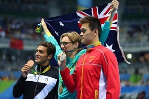 Mack Horton, 20, was content to shadow Britain's James Guy and Conor Dwyer of the United States for much of the race but forged ahead after 300 metres, made the final turn in the lead and held off Sun in the last 50 metres. (Reuters) Mack Horton, 20, was content to shadow Britain's James Guy and Conor Dwyer of the United States for much of the race but forged ahead after 300 metres, made the final turn in the lead and held off Sun in the last 50 metres. (Reuters)