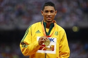 "I was running blind all the way," Van Niekerk explained. "I thought someone was going to catch me â€” what's going on, what's going on, and it gave me motivation to keep on pushing." (Reuters)