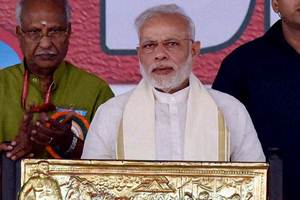 Addressing a massive crowd, the Prime Minister said terrorism was one of the modern forms of Ravana - "the enemy of humanity". (PTI)