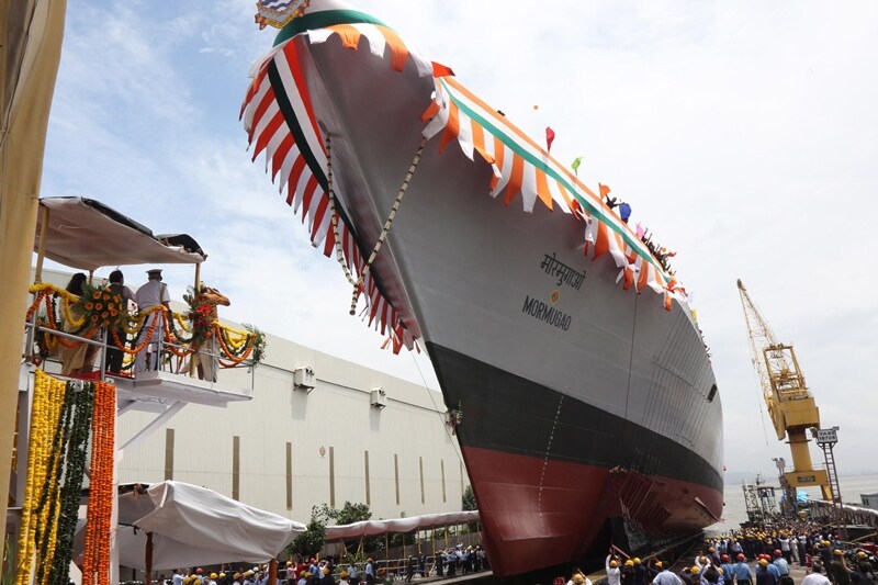 Mormugao, Mormugao launch, Mormugao Indian Navy, Mormugao warship, Mormugao photos, Mormugao missile destroyer, Mormugao MDL, Mormugao Make in India, Mormugao ship, Indian Navy ship, Indian Navy news, defence news