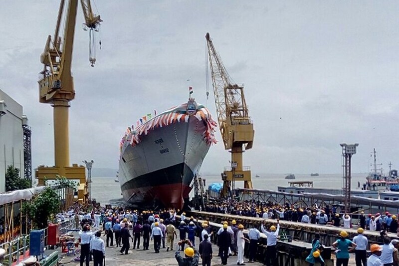Mormugao, Mormugao launch, Mormugao Indian Navy, Mormugao warship, Mormugao photos, Mormugao missile destroyer, Mormugao MDL, Mormugao Make in India, Mormugao ship, Indian Navy ship, Indian Navy news, defence news