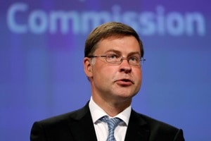 "It's up to the British government. If it decides not only to leave the EU but the single market as well, there will be serious effects on the City of London," Valdis Dombrovskis said. (Reuters)