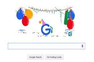 google, google doodle, google birthday, larry page, sergey brin, happy birthday google, google news