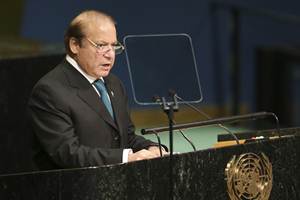 The Prime Minister chaired the meeting, which is "expected to put across collective response of the nation to the challenge thrown by the latest events," Radio Pakistan reported. (AP)