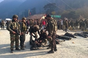 Investigation carried out by the army to identify the infiltration route of the four terrorists led it to conclude that a ladder was used near Salamabad nallah, official sources said. (Twitter) Investigation carried out by the army to identify the infiltration route of the four terrorists led it to conclude that a ladder was used near Salamabad nallah, official sources said. (Twitter)