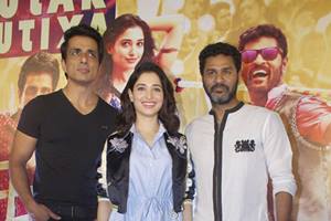 The film is Prabhudheva and Tamannaah Bhatia's canvas. There is no chemistry between them. Yet, they hook you on. (Bollywood Hungama)