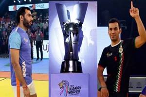 India take on Iran in the summit clash of the Kabaddi World Cup 2016 in Ahmedabad.
