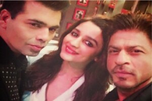 Shah Rukh and Alia shot for the episode on Wednesday evening. Shah Rukh took to Twitter to share a picture from the sets for his fans. (Source: Twitter)