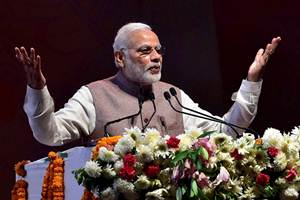 Escalating his attack on the Samajwadi Party, the Prime Minister said the farmers in Mahoba have faced grave injustice as this land is capable of reaping gold but farmers got no water. (PTI) Escalating his attack on the Samajwadi Party, the Prime Minister said the farmers in Mahoba have faced grave injustice as this land is capable of reaping gold but farmers got no water. (PTI)