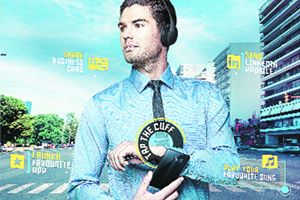 The Arrow Smart Shirt is a regular shirt, but with a smart cuff. The cuff is what holds the NFC tag and it works only with devices that have NFC capability. 